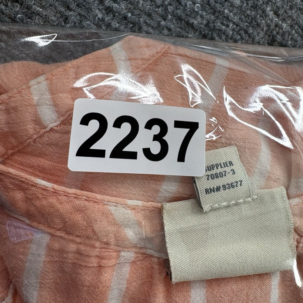 St. John's Bay Popover Tunic Women's XL Peach Stripe Cottagecore Sheer Coastal‎ - Picture 14 of 14